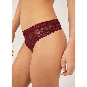FREE PEOPLE Daisy Lace Thong Undies / Pomegranate Wine